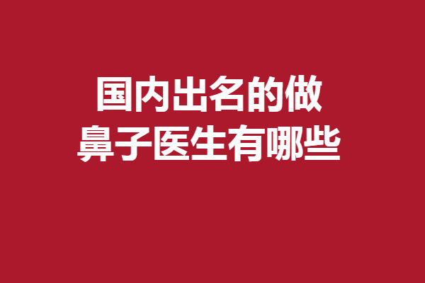 國內(nèi)出名的做鼻子醫(yī)生有哪些？寶藏醫(yī)生多多值得收藏