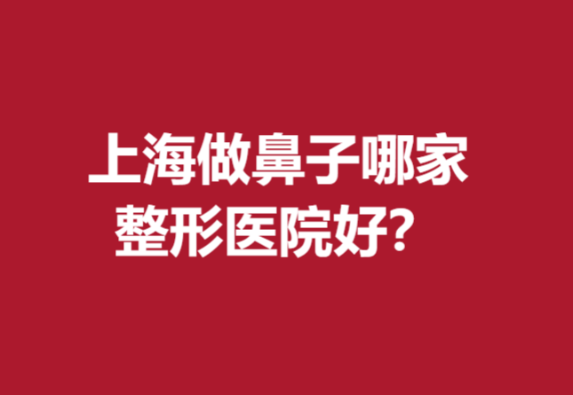 上海做鼻子哪家整形醫(yī)院好？這五家醫(yī)院口碑優(yōu)秀